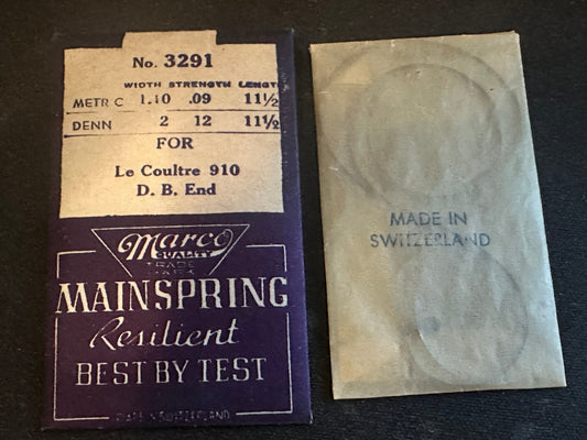Marco Mainspring 3291 for LeCoultre caliber 910 - Steel