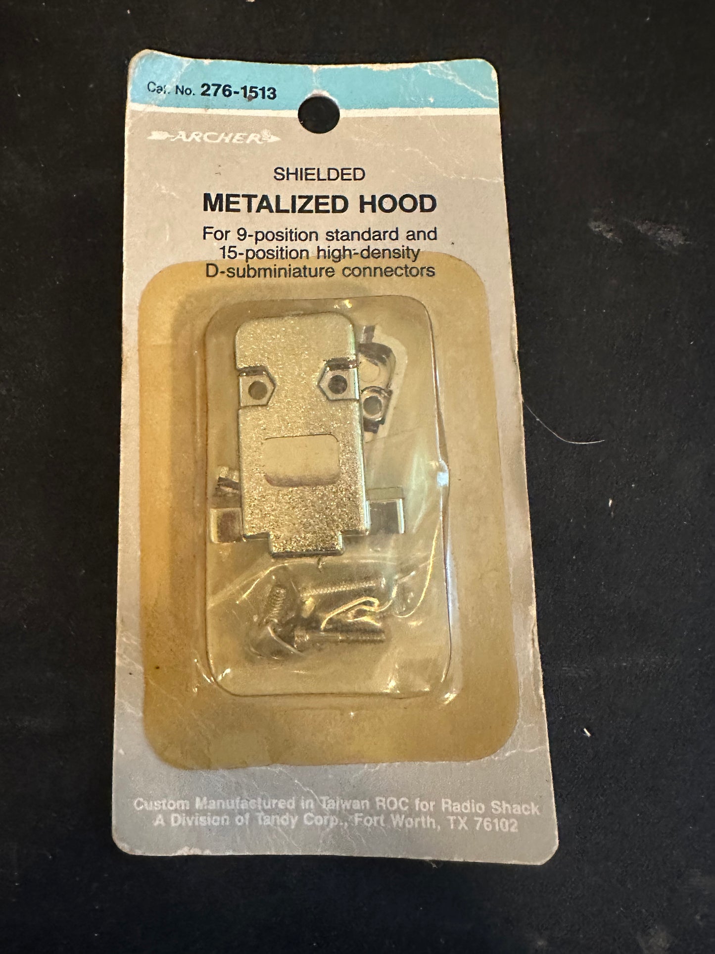 Archer Metalized Hood for 9 and 15 pin D-subminature connectors P/N 276-1513 - NOS