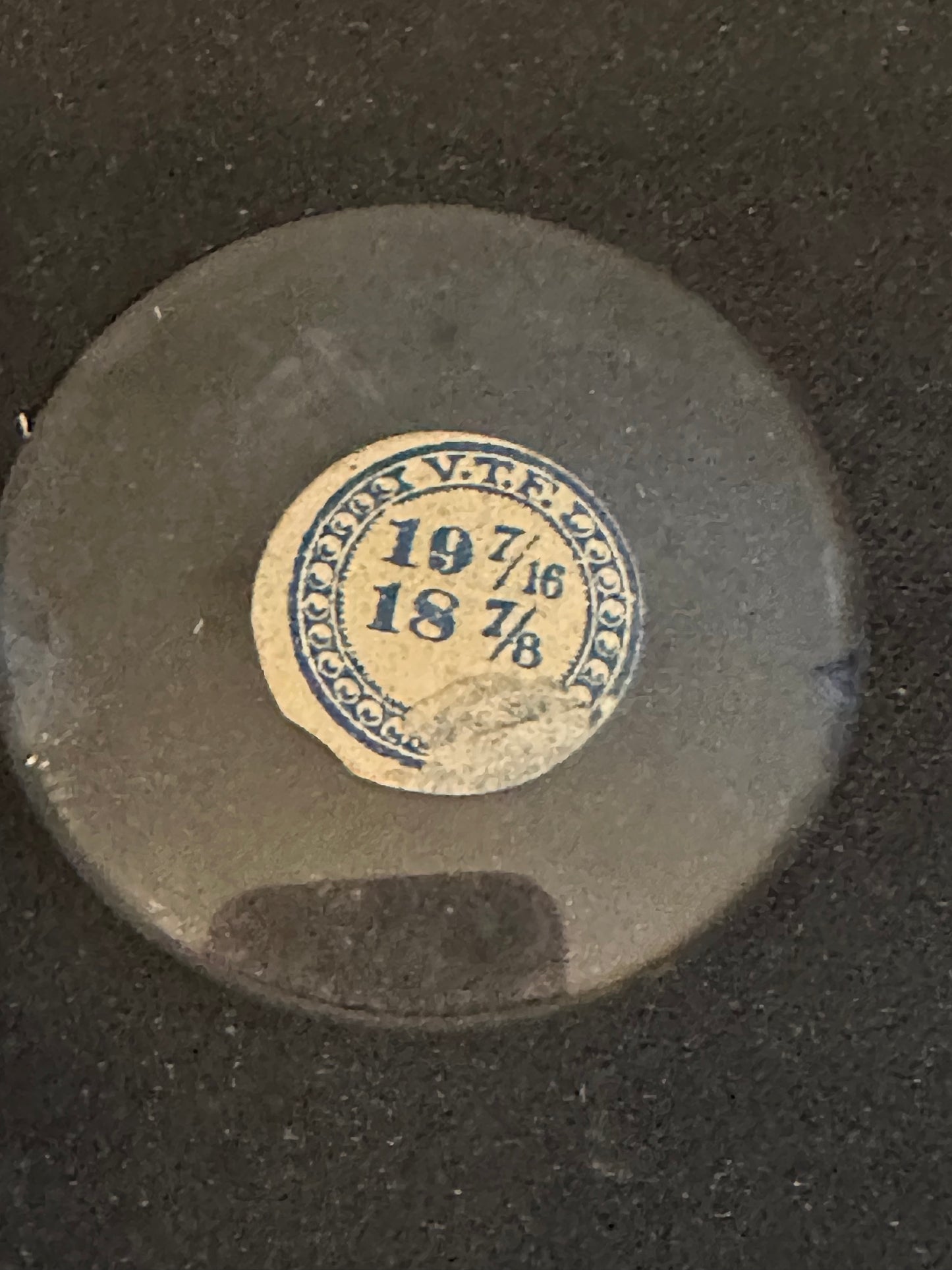 VTF Vintage Glass Pocket Watch Crystal 19-7/16 (~43.8mm) - NOS