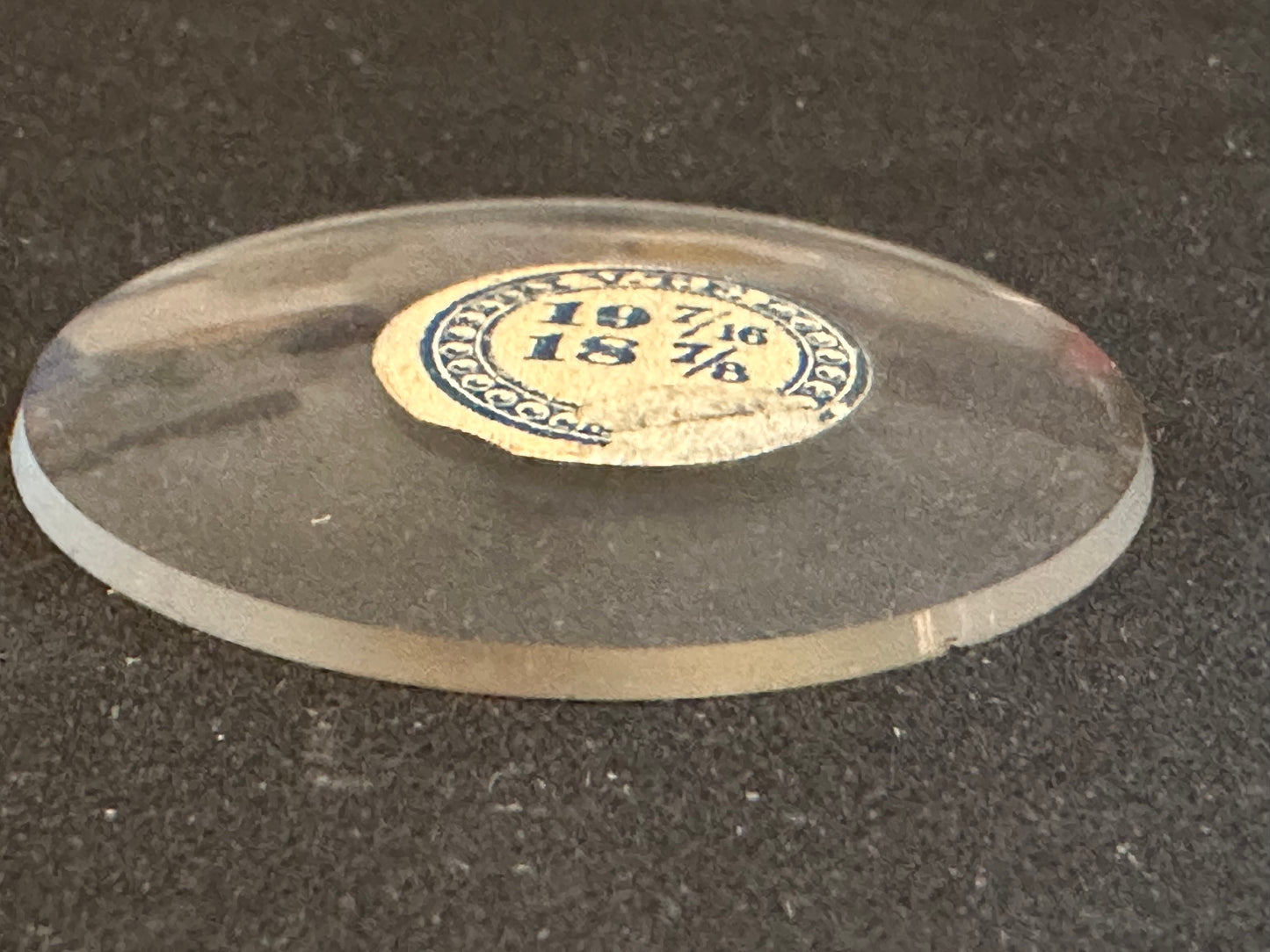 VTF Vintage Glass Pocket Watch Crystal 19-7/16 (~43.8mm) - NOS