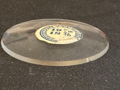 VTF Vintage Glass Pocket Watch Crystal 19-7/16 (~43.8mm) - NOS