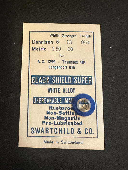 Swartchild Black Shield SUPER Mainspring for AS 1299, Tavannes 404, Langendorf 816 - Alloy