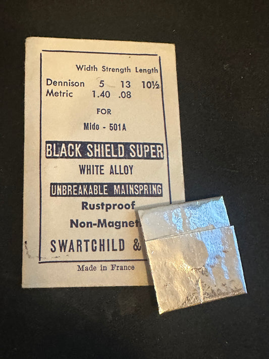 Swartchild Black Shield SUPER Mainspring for Mido 501A - Alloy