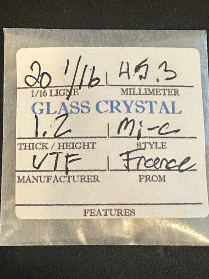 VTF Vintage Glass Pocket Watch Crystal 20-1/16 (~45.3mm) - NOS