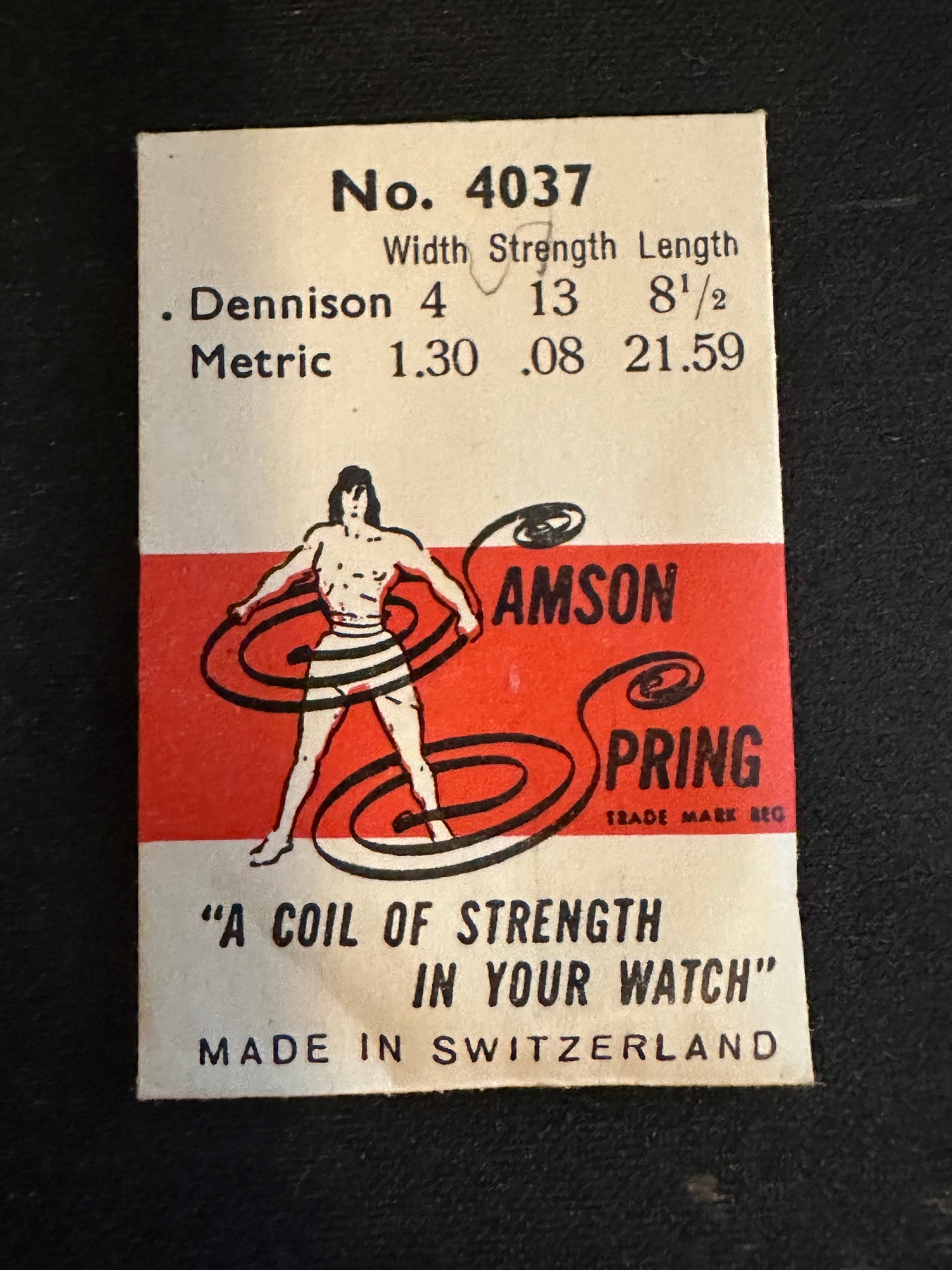 Samson Mainspring No. 4037 for AS 1138, Enicar 210, 680, Frey 30, Kurth 220 - Steel