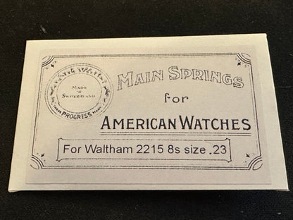Progress Mainspring for 8s Waltham Factory No. 2215 - Steel