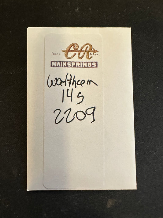 CR Mainspring for Waltham 14s Factory No. 2209 - Steel