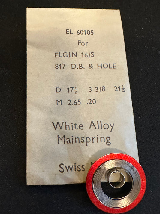 Alloy Mainspring 60105 for 16s Elgin Factory No. 817