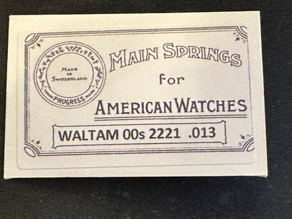 Progress Mainspring for Waltham 00s Factory No. 2221 - Steel