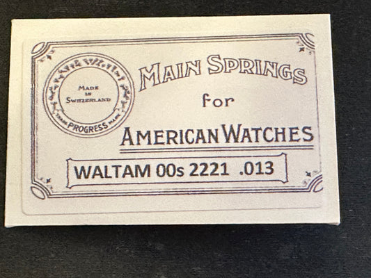 Progress Mainspring for Waltham 00s Factory No. 2221 - Steel