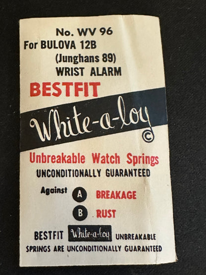 BESTFIT Mainspring WV96 for Bulova 12B & Junghans 89 Wrist Alarm - Alloy