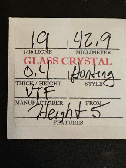 VTF Vintage Glass Hunting Case Watch Crystal 19-0/16 (~42.9mm) - NOS