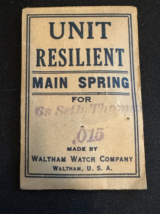 Seth Thomas 6s Mainspring No. 1026 Made by Waltham - Steel