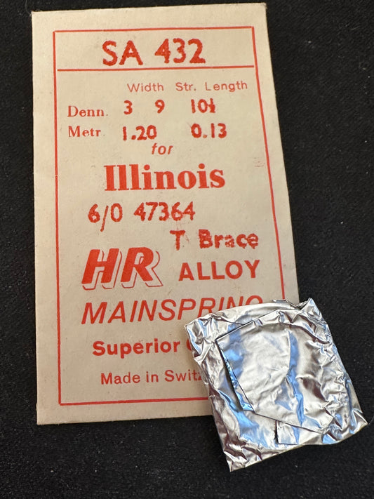 HR Mainspring SA432 for Illinois 6/0s Open Face No. 47364 - Alloy