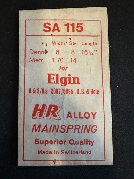 HR Mainspring SA115 for Elgin 0s & 3/0s No. 2097 / 6095 - Alloy