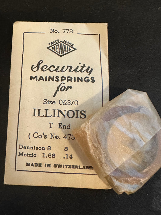 Newall Security Mainspring #778 for Illinois 0s & 3/0s No. 47359 - Steel