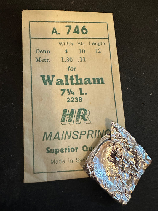 HR Mainspring A746 for Waltham 7¼ ligne No. 2238 / 2274 - Steel