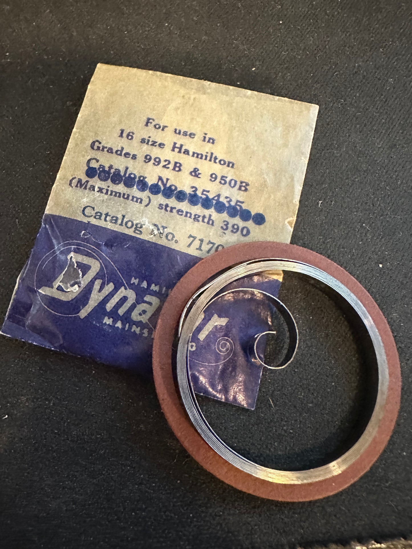 Hamilton Dynavar 16s Mainspring No. 717042 for 992B & 950B - Alloy