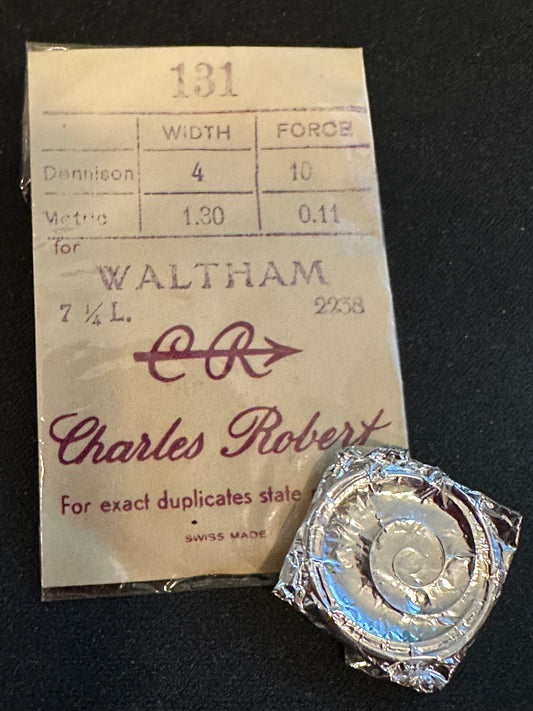 CR Mainspring #131 for Waltham 7¼ ligne Factory No. 2238 - Steel