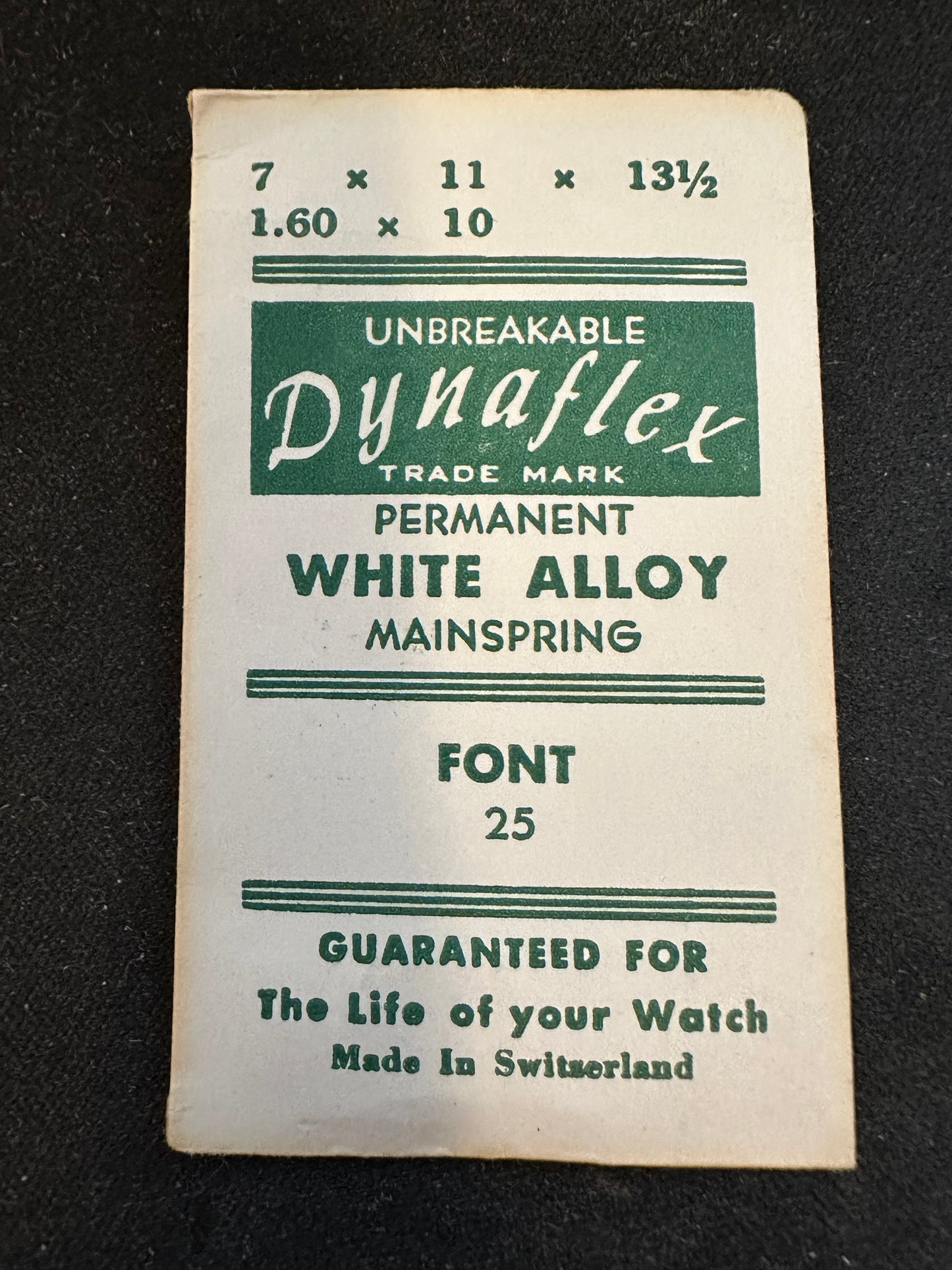 Dynaflex Unbreakable Mainspring for Font caliber 25 - Alloy