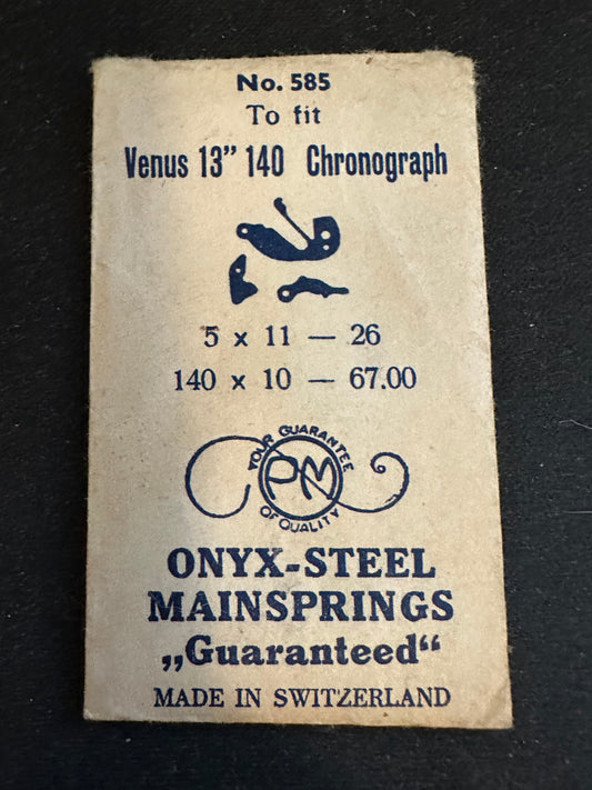 PM Mainspring #585 for Venus 140 Chronograph movements - Steel
