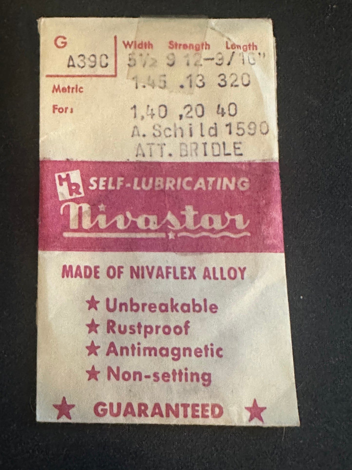 Nivastar Mainspring A39C for AS 1590, 1591 Automatics - Alloy