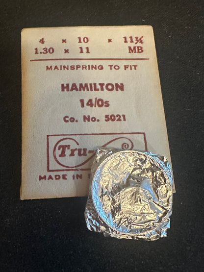 Tru-Time Mainspring for Hamilton 5021 for 14/0s movements - Steel
