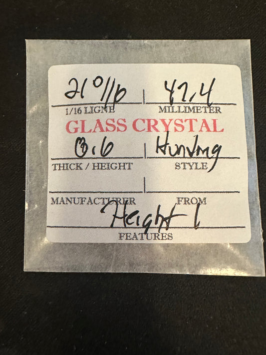 Vintage Glass Hunting Case Watch Crystal 21-0/16 (~47.4mm) - NOS