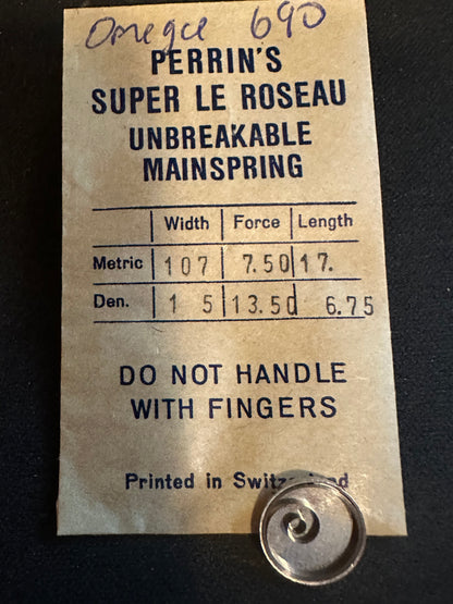 H. & W. Perrin Co. Mainspring for OMEGA caliber 690 - Alloy
