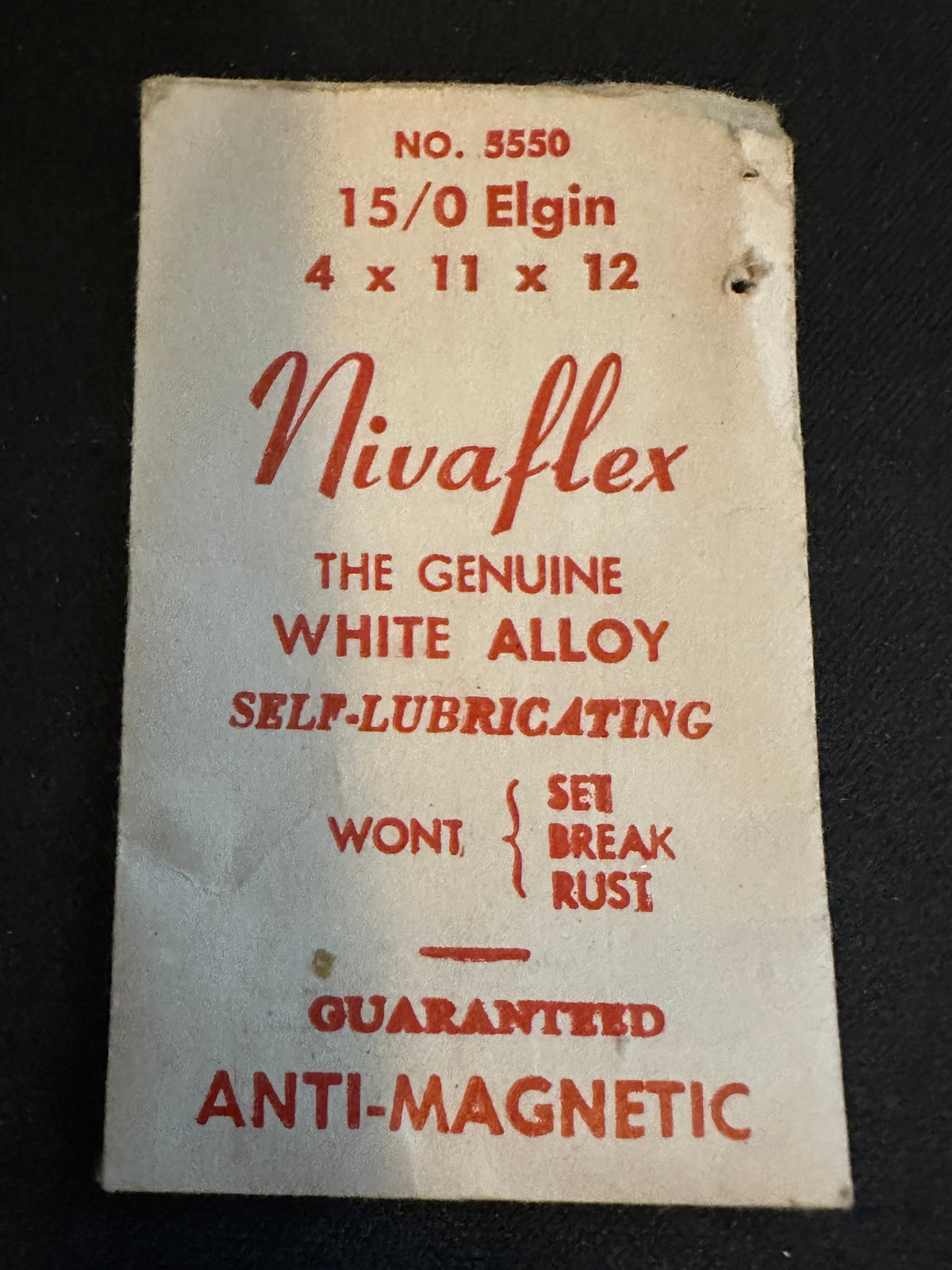 Nivaflex Mainspring for Elgin 15/0s No. 5550 / 6003 - Alloy