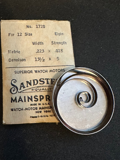 Sandsteel Mainspring for Elgin 12s No. 1720 - Steel