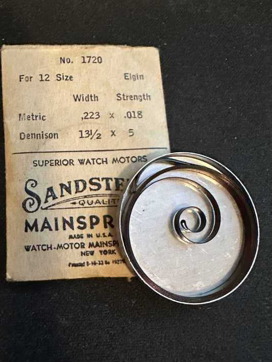 Sandsteel Mainspring for Elgin 12s No. 1720 - Steel