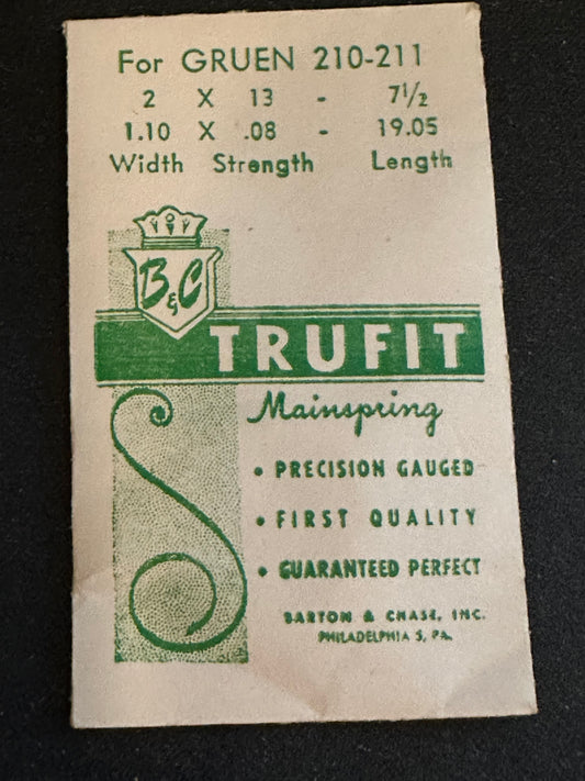 TRUFIT Mainspring for Gruen caliber 210, 211 - Steel