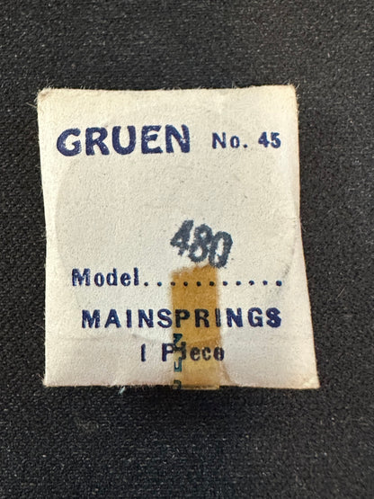 Gruen Factory Mainspring for Gruen caliber 480 - steel