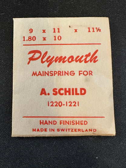 Plymouth Mainspring for AS caliber 1220, 1221 - Steel