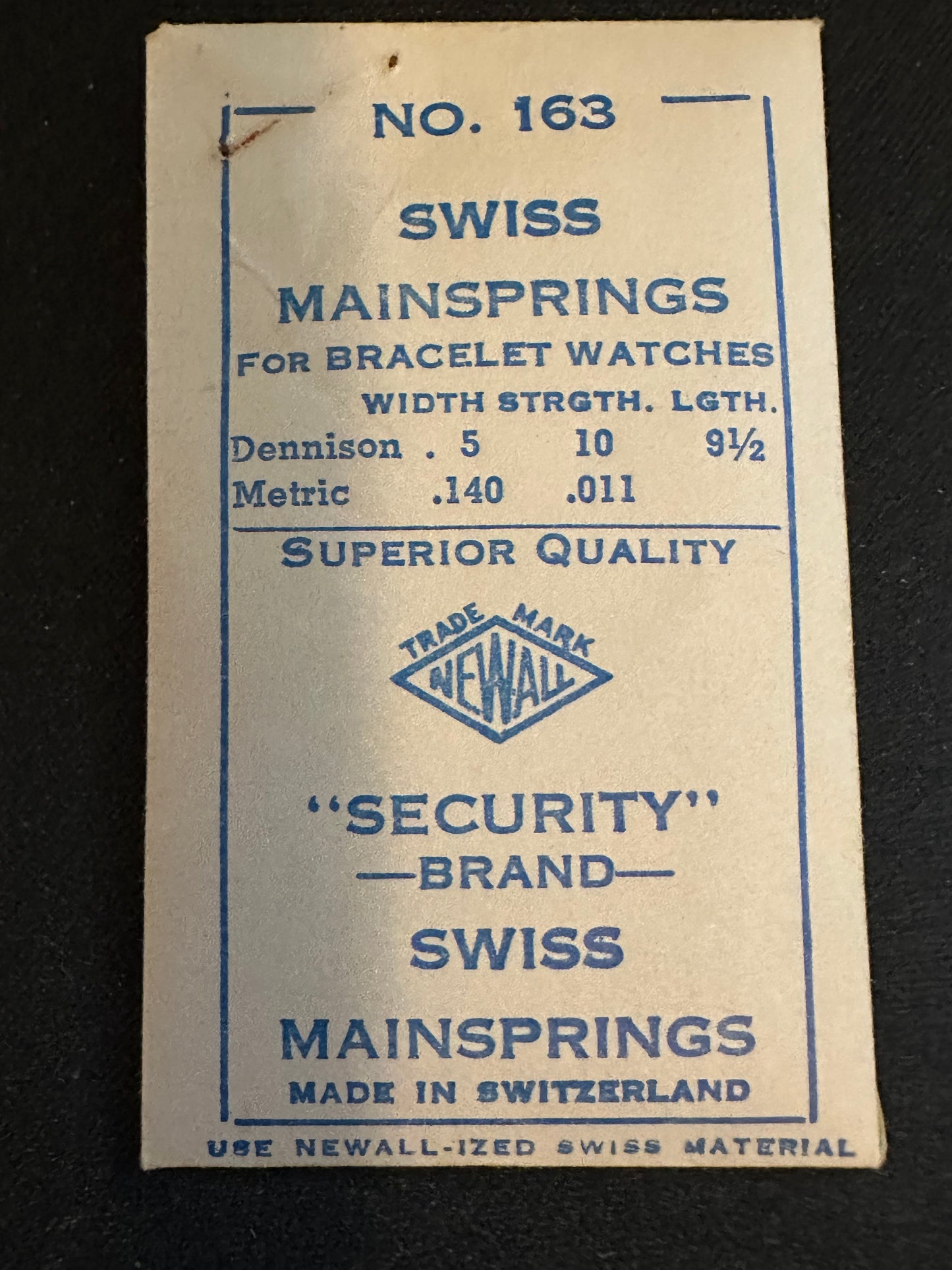 Newall Security Mainspring #163 for Gruen caliber 610 - Steel