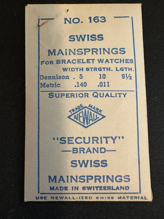 Newall Security Mainspring #163 for Gruen caliber 610 - Steel