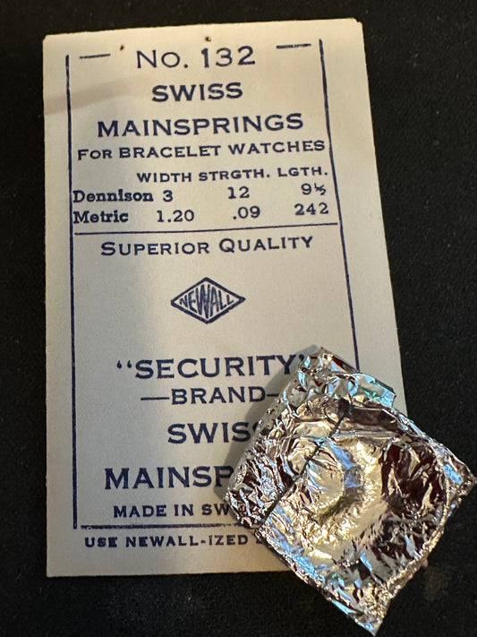 Newall Security Mainspring #132 for Bulova caliber 6MP, 8AD, 8AH, 8WH - Steel