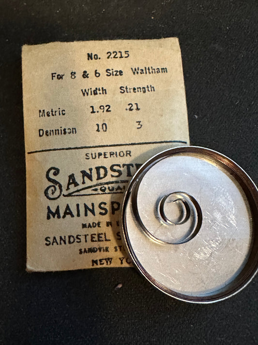 Sandsteel Mainspring for Waltham 6s & 8s Factory No. 2215 -  Steel