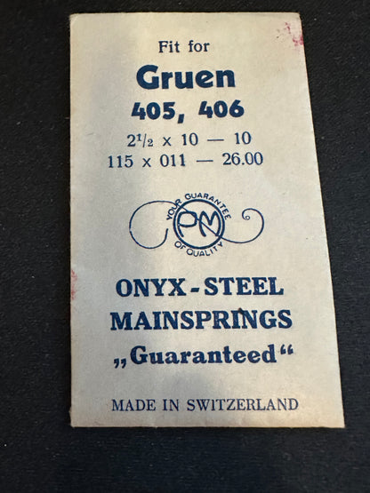 PM Mainspring No. 22 for Gruen caliber 405, 406, 410, 411, 420, 425 - ONYX Steel