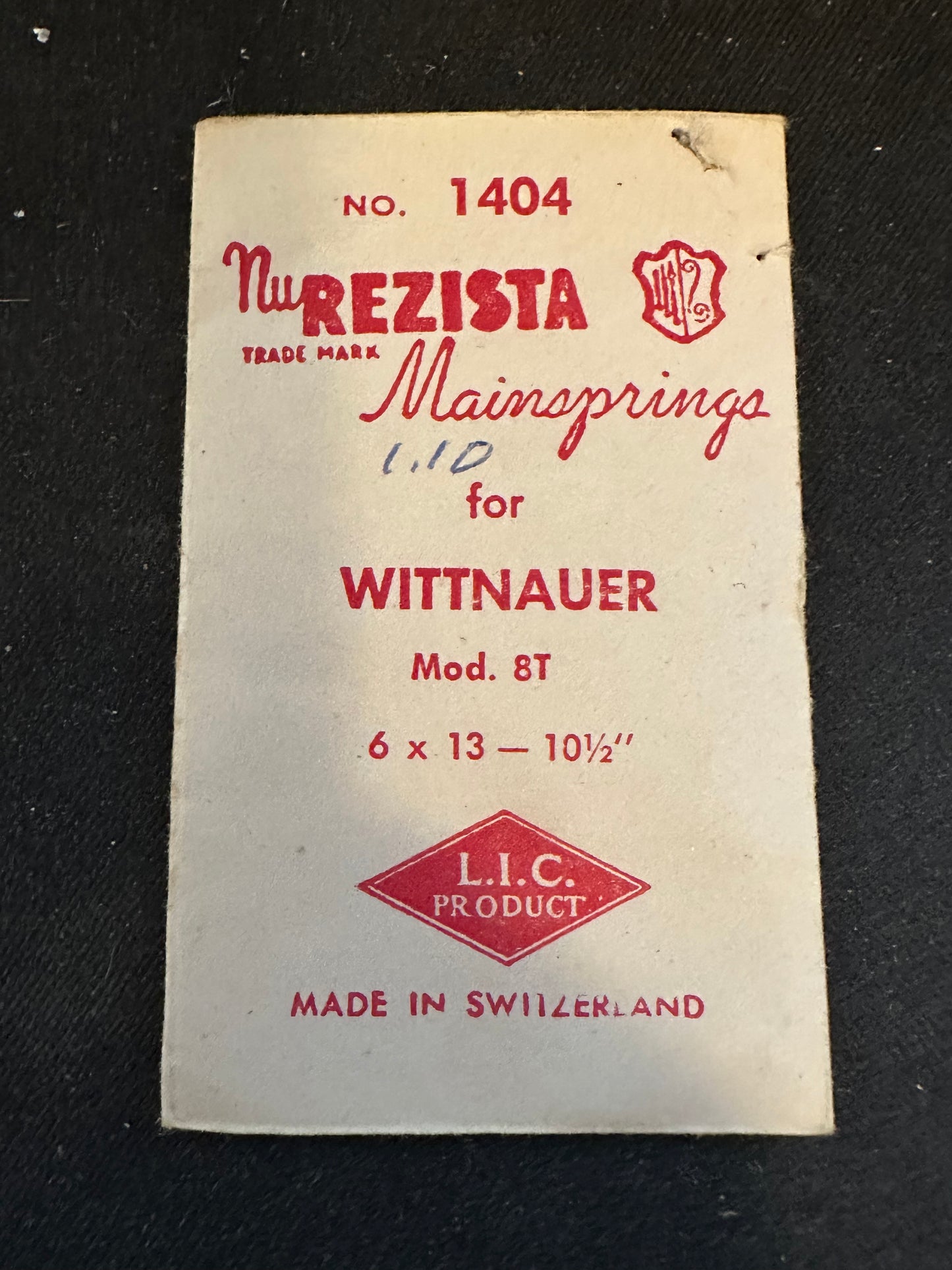 NuREZISTA Mainspring #1404 for Wittnauer caliber 8T - Steel