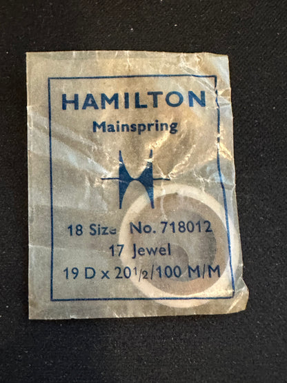 Hamilton Factory Mainspring for 18s No. 718012 / 15 - Steel