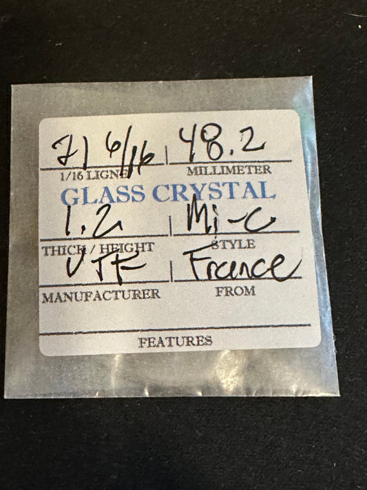 VTF Vintage Glass Pocket Watch Crystal 21-6/16 (~48.2mm) - NOS