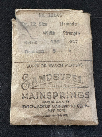 Sandsteel Mainspring for Hampden 12s No. 12696 - Steel