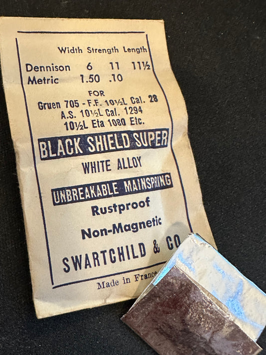 Swartchild Black Shield SUPER Mainspring ETA 1080, AS 1294, Gruen 705, Font 28 - Alloy