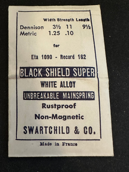 Swartchild Black Shield SUPER Mainspring ETA 1090, Record 162 - Alloy