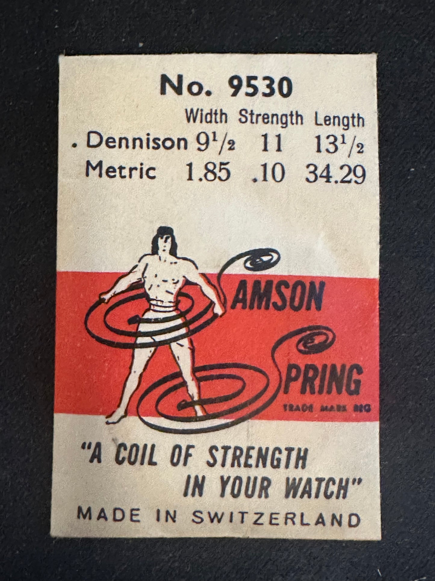 Samson Mainspring #9530 for Lavina 105, Marvin 540, 565, Venus 75, 78, 79, 83, 84, 103, 106 - Steel