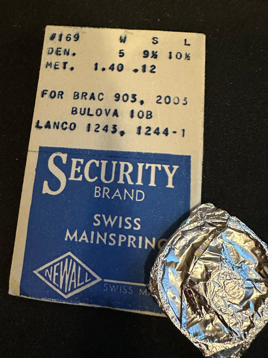 Newall Security Mainspring #169 for Lanco 1243, 1244-1, Bulova 10B, Brac 903, 2003 - Steel