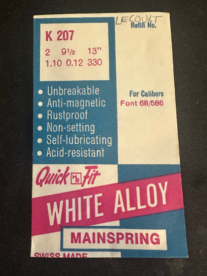 HR Quick Fit Mainspring K207 for Font caliber 68, 586 - Alloy