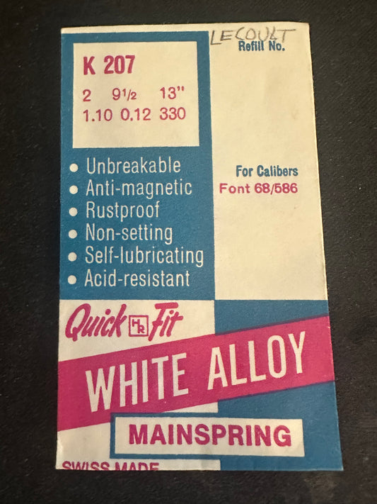 HR Quick Fit Mainspring K207 for Font caliber 68, 586 - Alloy